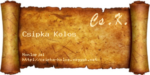 Csipka Kolos névjegykártya